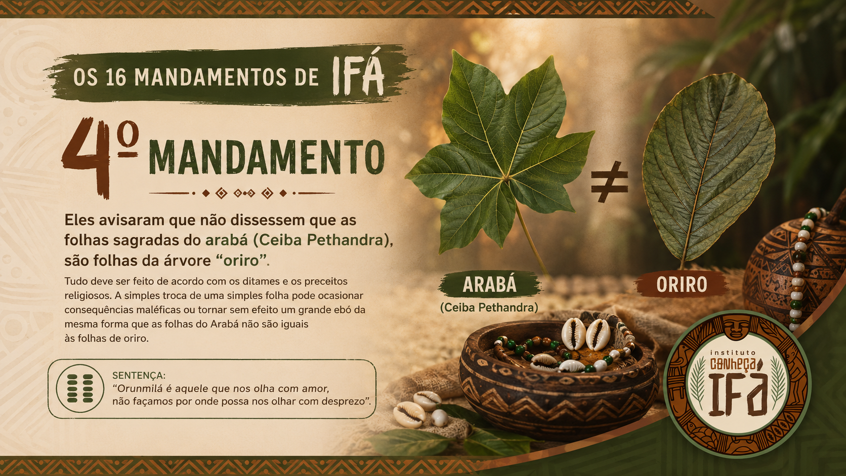 16 mandamentos de Ifá – IV