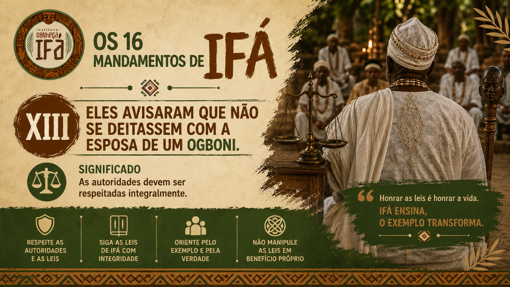 Os 16 mandamentos de Ifá – XIII