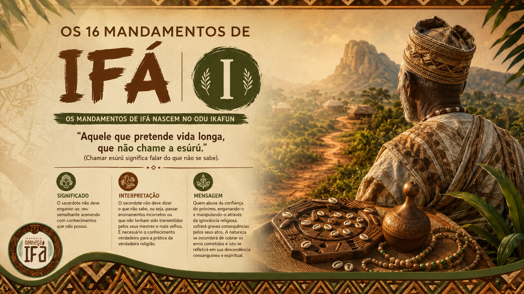16 mandamentos de Ifá – I