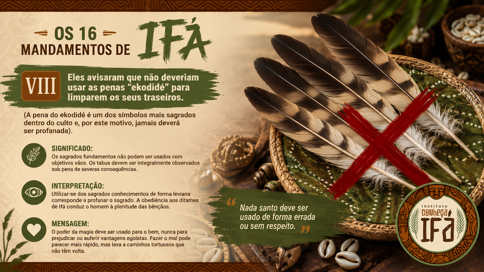 16 mandamentos de Ifá – VIII
