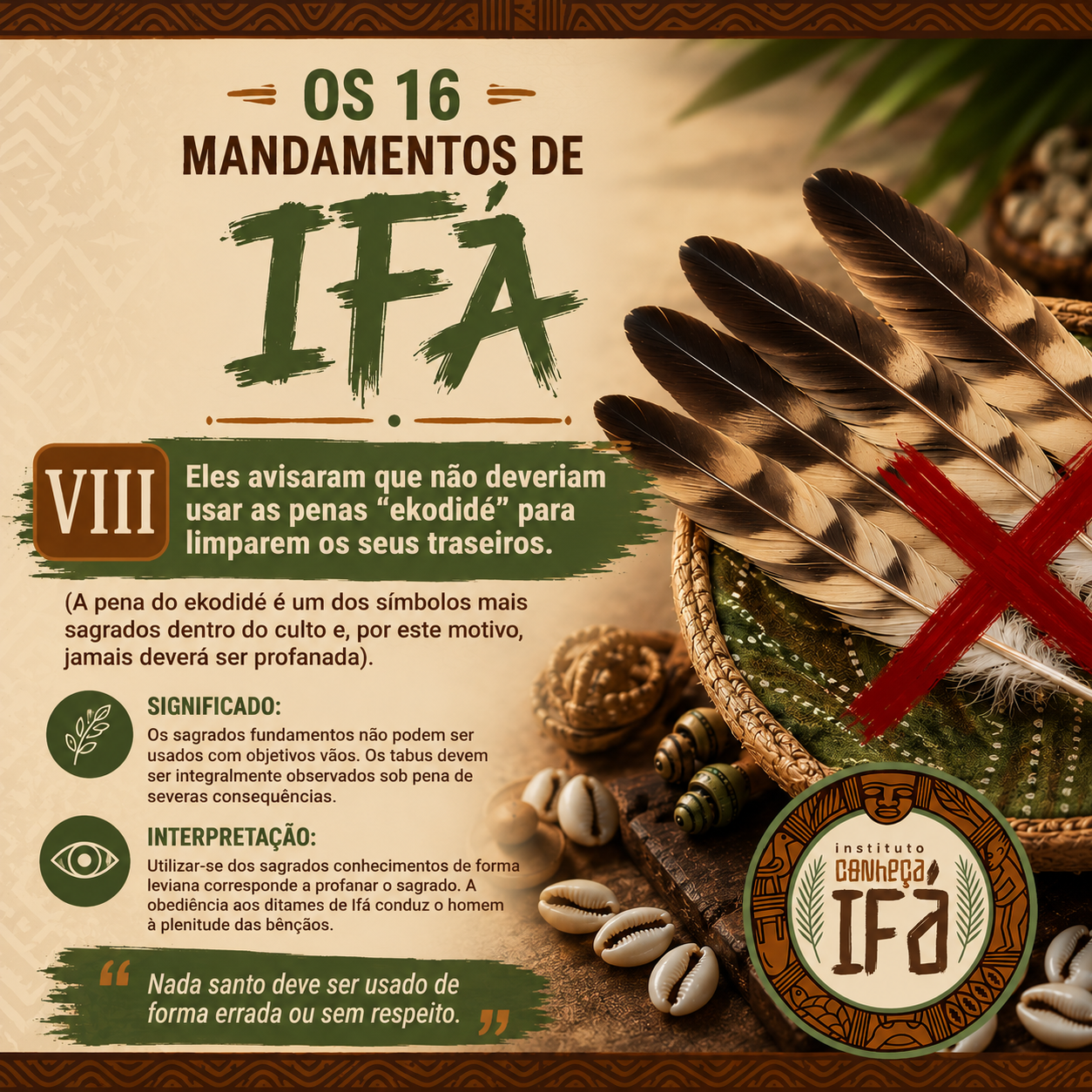 16 mandamentos de Ifá – VIII