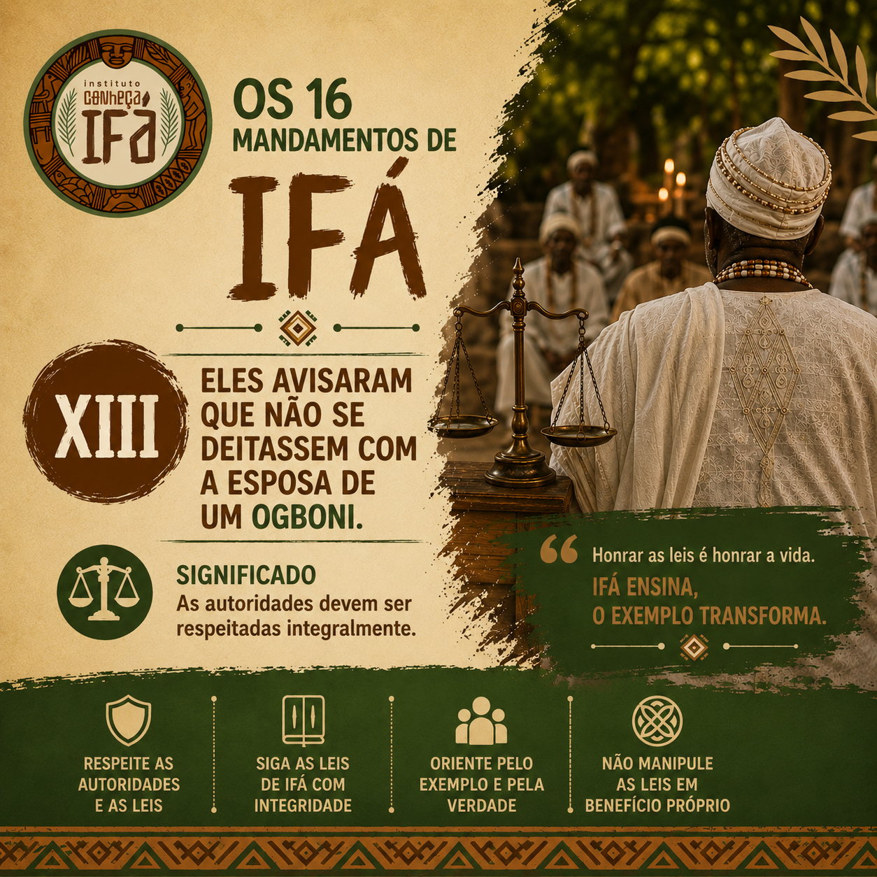 Os 16 mandamentos de Ifá – XIII