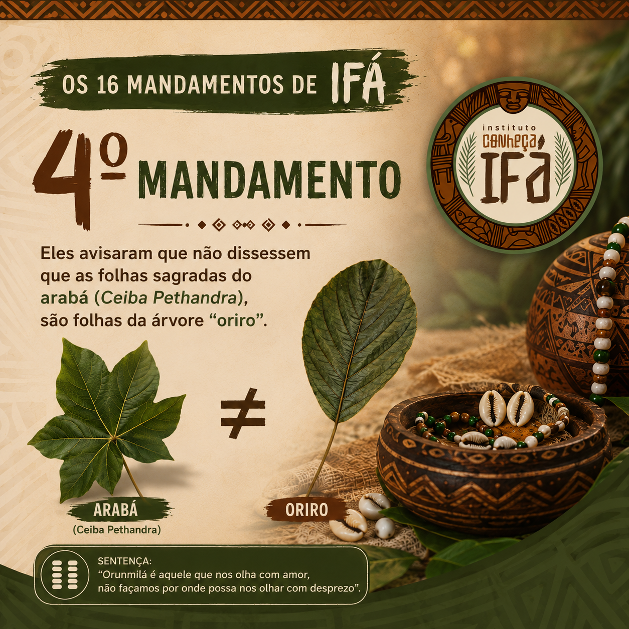 16 mandamentos de Ifá – IV